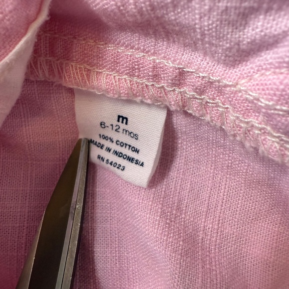 Vintage Baby Gap Pink Short Overalls 6-12 Mo Carpenter Twill Bibs Girls Y2K - Picture 5 of 8